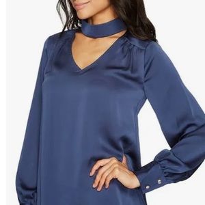 NWT Vince Camuto Mock Choker V-neck Blouse